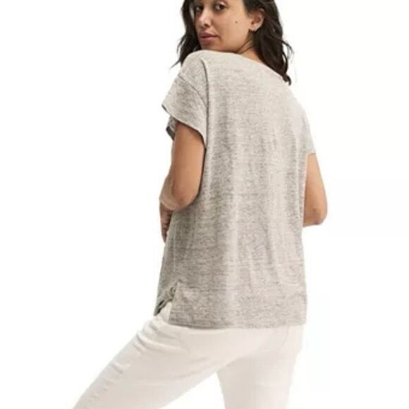 HATCH Collection Maternity Linen T-Shirt Gray Size S Casual Spring Wear - Picture 2 of 7